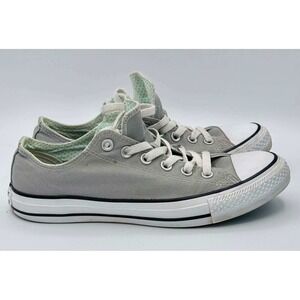 Converse Chuck Taylor All Star Low Top Grey Canvas Sneakers Polka Dot Lining 8